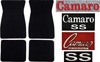 1967 Camaro Floor Mats Set, Custom Carpeted with Choice of Logos and Colors