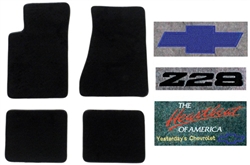 1990 Camaro Floor Mats Set, Custom Carpeted with Choice of Logos and Colors