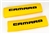 Seat Belt Shoulder Pad Cushion with Embroidered Camaro Logo, Yellow and Black, Pair