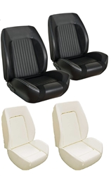 1967 - 1968 Camaro Custom TMI Sport R Seat Front Black Seat Covers and Foam Set, Standard Interior