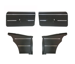 1968 Camaro Door Panels Set, Standard Interior Coupe / Convertible, Front and Rear, Pre-Assembled, Black