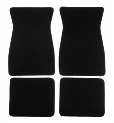 1967 - 1969 Camaro Floor Mat Set Carpeted Black, Cut Pile