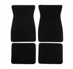 1970 - 1981 Black Front and Rear Floor Mats Set, Carpeted with Grippers, 80/20 LOOP MATERIAL