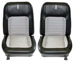 1968 Complete Deluxe Interior Houndstooth Bucket Seat Set - Pair