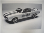 1969 Camaro Pace Car GM Dealership Show Room Poster, Black and White