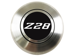 Custom SILVER Z28 Logo Horn Cap for Wood or Comfort Grip Steering Wheel, Choose Brushed or Black Finish