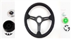 1967 - 1989 Steering Wheel, Black Leather, Custom, Black Spokes Kit