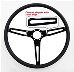 1967 - 1989 Camaro Custom Black Spoke Comfort Grip Steering Wheel