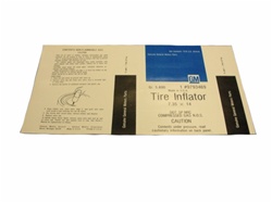 1967 - 1981 Tire Inflator Bottle Decal, Space Saver Spare, For Large Red Bottle 9793469