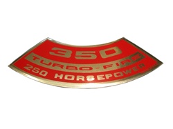 Air Cleaner Decal, 350 Turbo-Fire 250 Horsepower