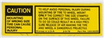 1980 - 1982 Caution Decal, Wrong Size Tire