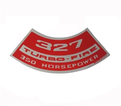 Air Cleaner Decal, 327 Turbo-Fire 350 Horsepower