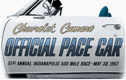 1967 Camaro Official Pace Car Door Decals Set