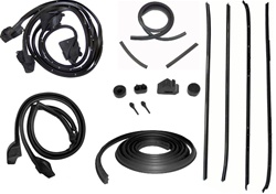 1970-1981 Rubber Weatherstrip Kit Hardtop with Round Chrome Bead Window Felts