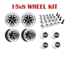 LEGENDARY MAGNUM 500 ALLOY SS WHEEL 15X8, SUPER SPORT WHEEL, CENTER CAP, LUG NUTS, AND VALVE STEM KIT, GM BOLT PATTERN