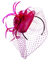 Jeanne Simmons- Tear Drop Sinamay Fascinator w/ Veil