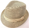 JFH- Striped Stingy Brim Fedora