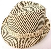 JFH- Striped Stingy Brim Fedora