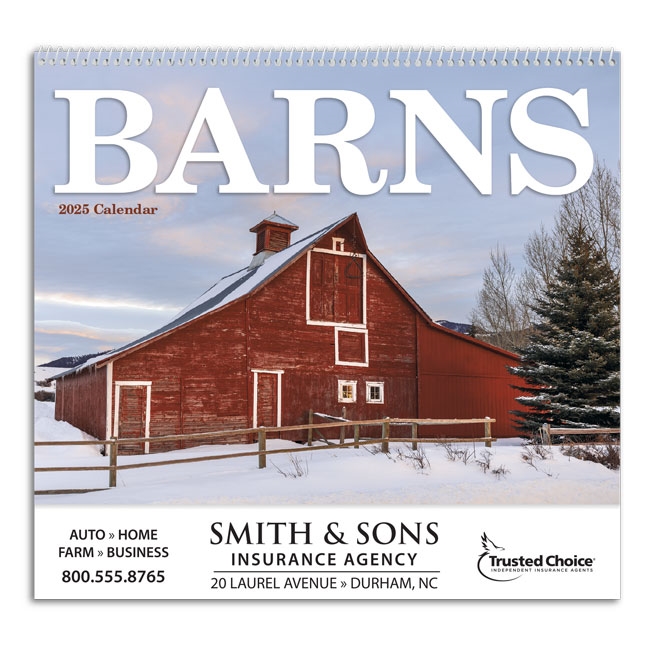 61-36 Barns Wall Calendar