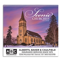 61-845 Scenic Churches Wall Calendar