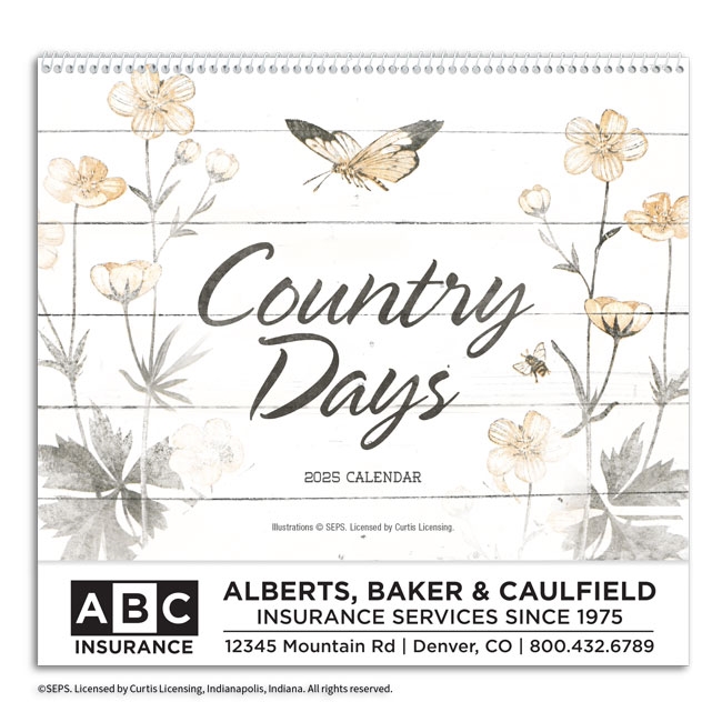 61-866 Country Days Wall Calendar