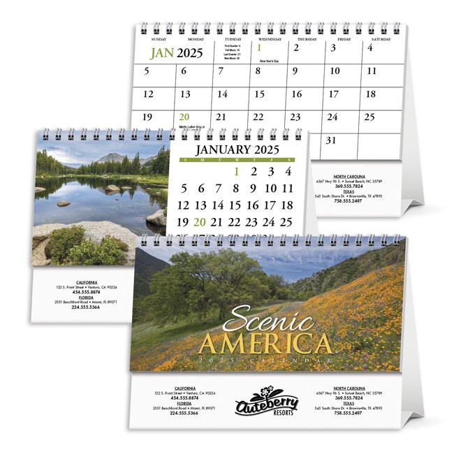 81-982 Scenic America Calendar Desk Tent
