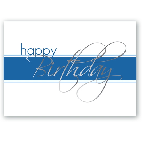 9016 Silver Script Happy Birthday