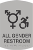 All Gender Active Wheelchair Accessible New York Restroom Sign <br> (6 in. x 9 in.)<br>Multiple Background Colors