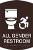 All Gender Active Wheelchair Accessible New York Restroom Sign <br> (6 in. x 9 in.)<br>Multiple Background Colors