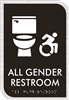 All Gender Active Wheelchair Accessible New York Restroom <br> (6.5 in. x 9.5 in.)<br>Multiple Background Colors
