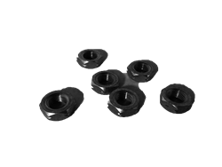 3/8" Left Hand Aluminum Jamnut-Black - 6 Pack