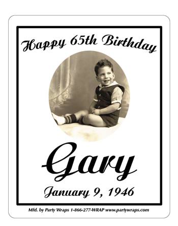 Birthday Black & White Photo Label