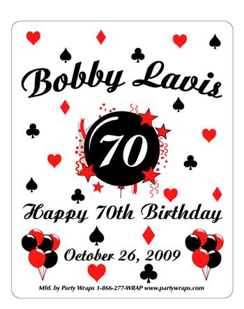 Birthday Poker Burst Label