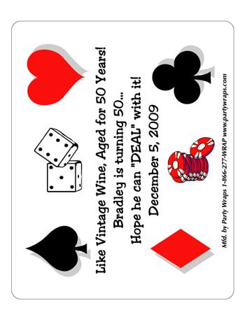 Birthday Casino Label