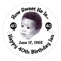 Birthday Photo & Balloons Label
