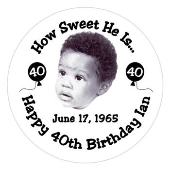 Birthday Photo & Balloons Label