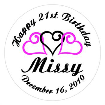 Birthday Triple Heart Label