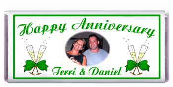 Anniversary Champagne Glasses Bow Candy Bar