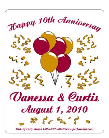 Anniversary Balloon Confetti Label