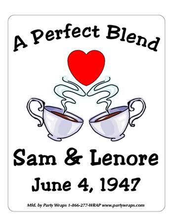 Anniversary Coffee Cups Label