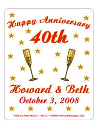 Anniversary Champagne Glasses Label