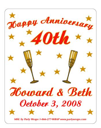 Anniversary Champagne Glasses Label