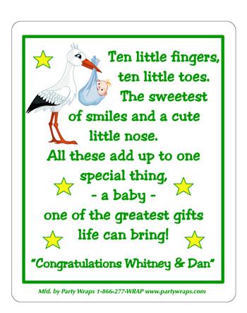 Baby Shower Stork Label