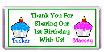 Childrens Birthday Double Cupcake Candy Bar