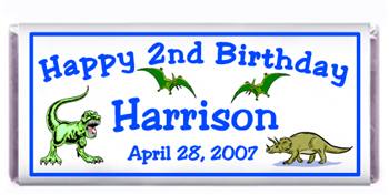 Childrens Birthday Dinosaurs Candy Bar