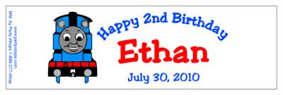 Childrens Birthday Thomas Water Bottle Labels