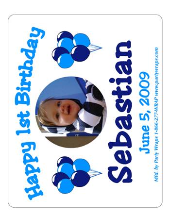 Childrens Birthday Photo Balloon Label