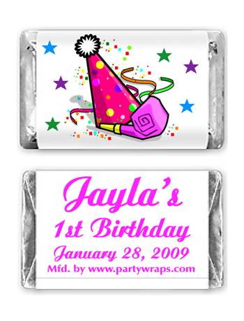 Children's Birthday Miniature Candy Bars - with a Graphic