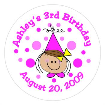 Childrens Birthday Girl Label