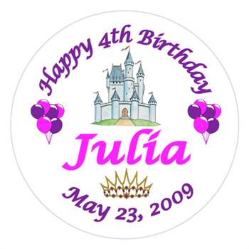 Childrens Birthday Castle Label